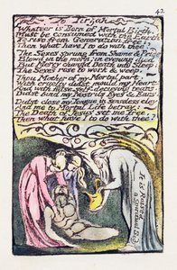 &39;Tirzah&39;, placa 42 (Bentley 52) de &39;Songs of innocence e of Experience&39; (Bentley Copy L) 1789-94 (gravura em relevo com tinta e wc) de William Blake